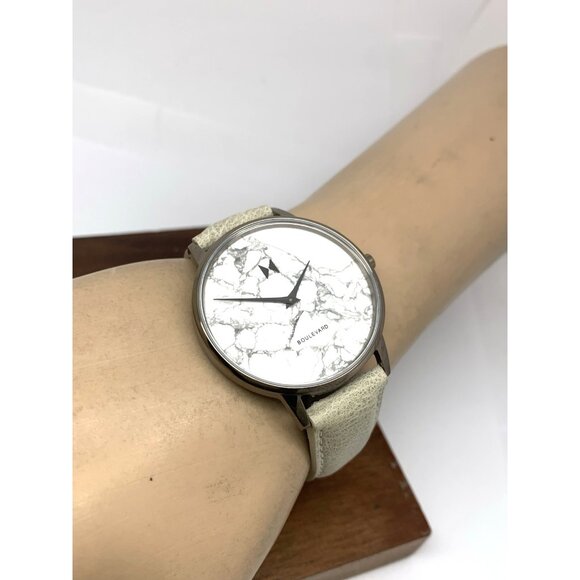 MVMT Women\'s Watch QMB01-Tima Quartz White Gray Marble Dial Leather Band 38mm main image 10